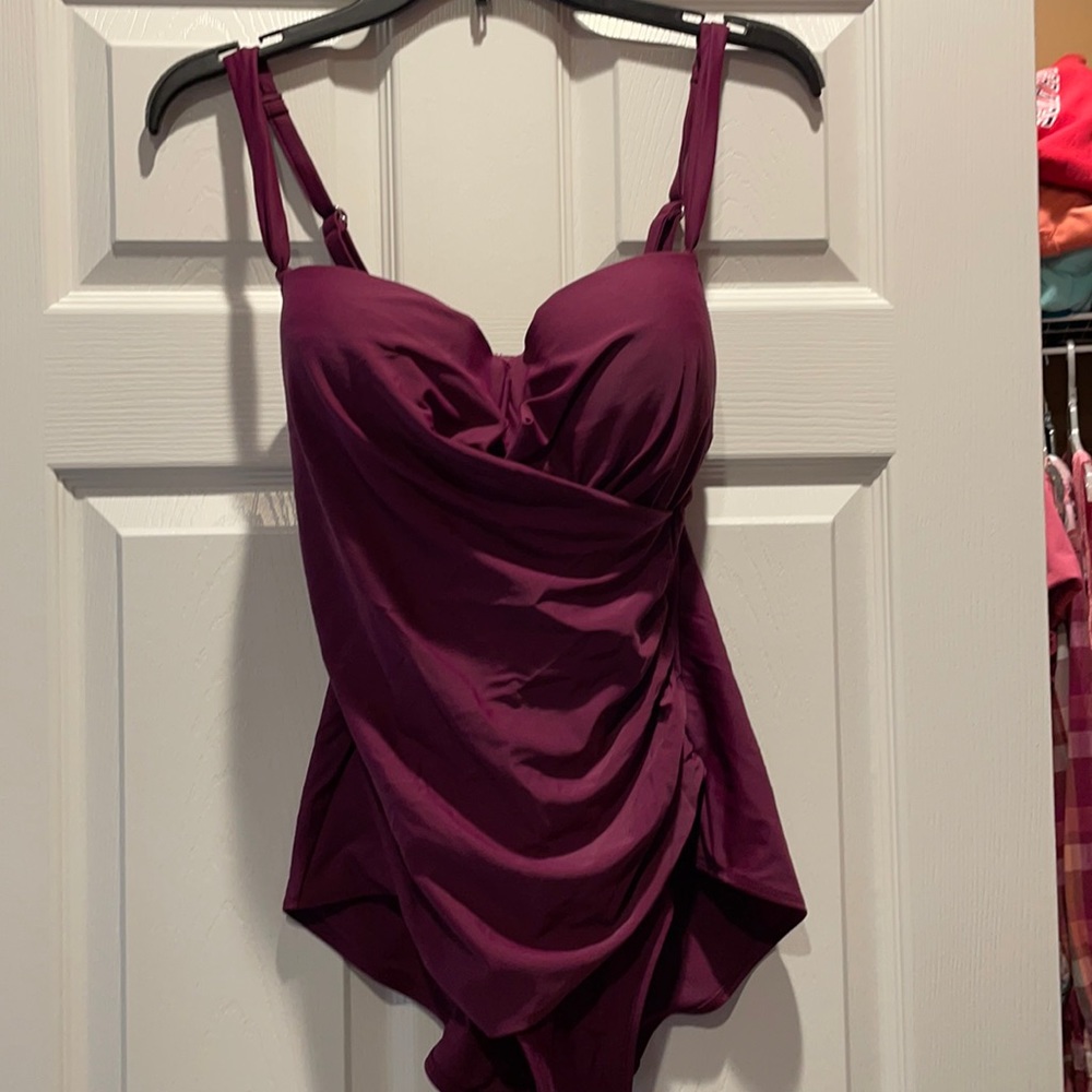 Burgundy one piece swimsuit